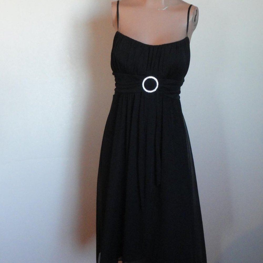 Ruby Rox Black Sheer Knit Spaghetti Strap Dress M